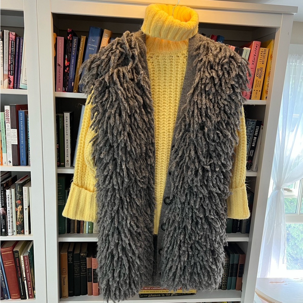 STELLA MCCARTNEY alpaca wool BOHO warm Aspen Apres Ski thick shaggy sweater vest